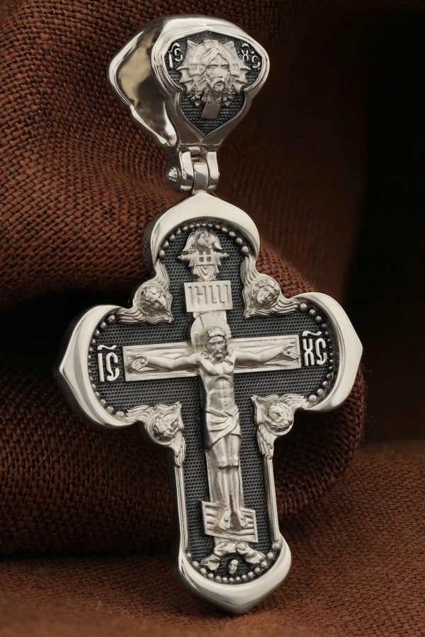 Крест из белого золота 585 пробы