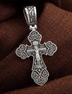 Крест из белого золота 585 пробы