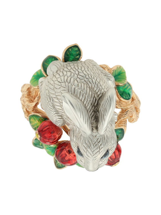 Кольцо из золота c эмалью