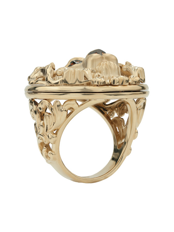 Кольцо из золота c эмалью и ониксом