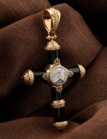 Крест из золота 585 пробы c ониксом