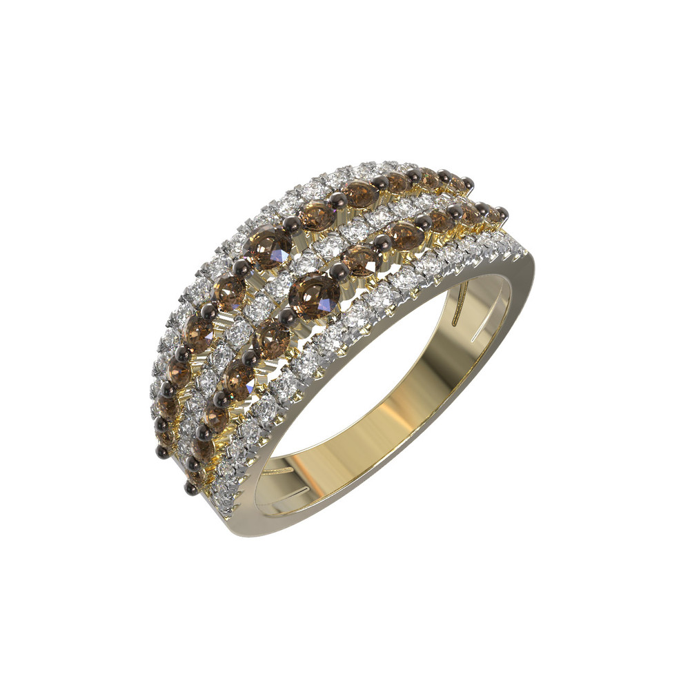 Кольцо из лимонного золота c бриллиантами