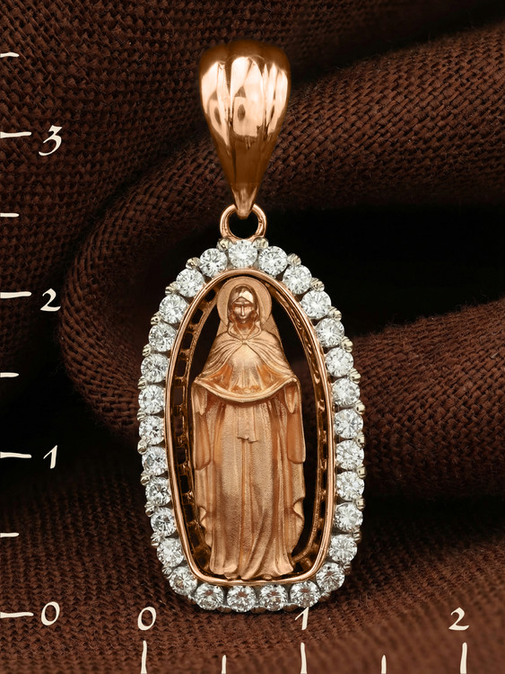 Образок из золота c бриллиантами