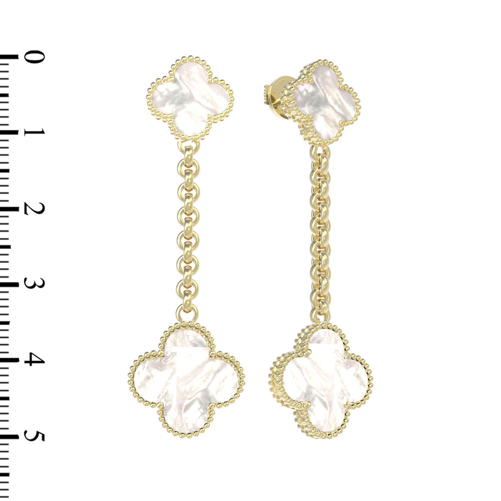 Серьги из лимонного золота c перламутром