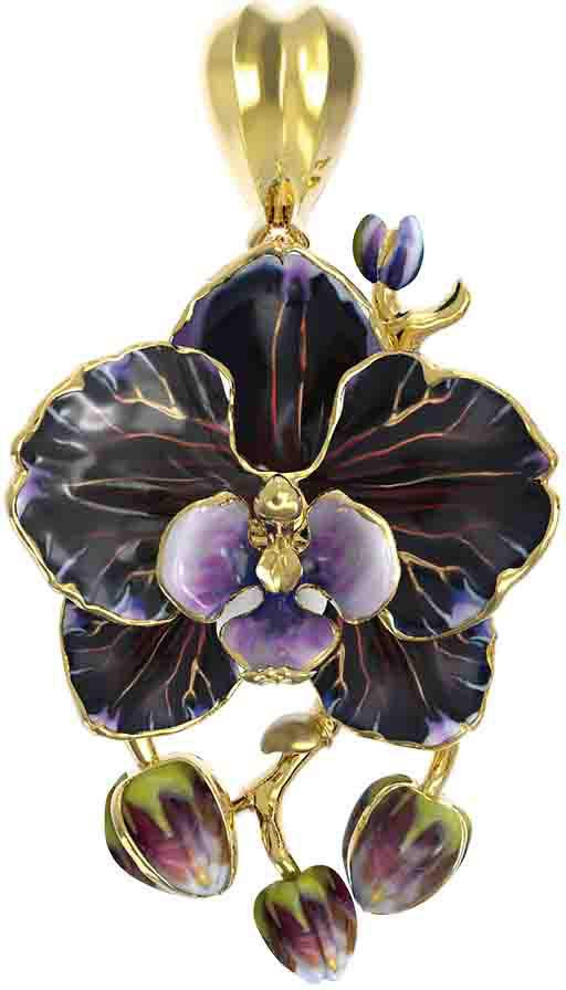 Подвеска из лимонного золота c эмалью