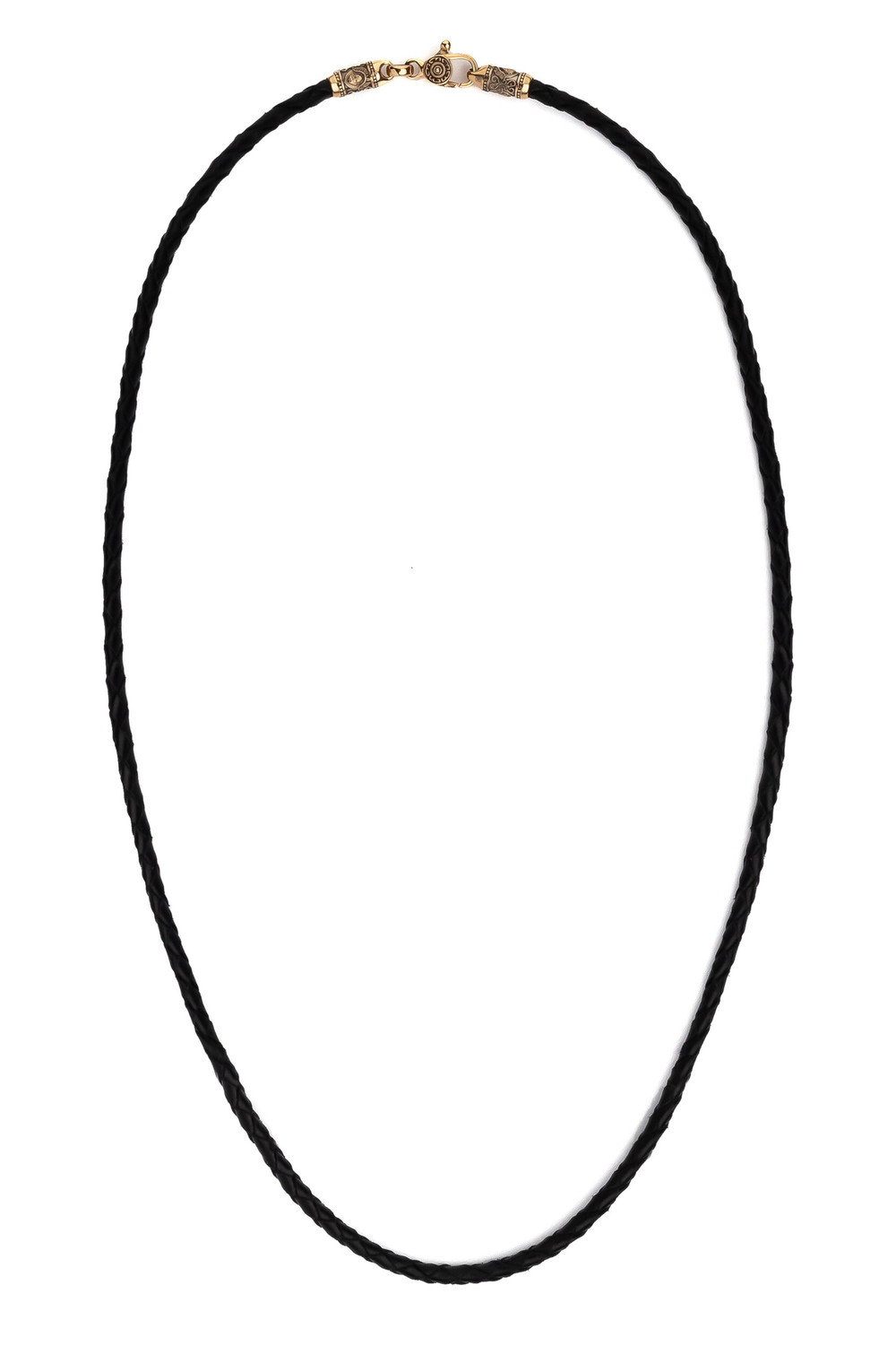 Гайтан из золота c кожаным шнурком