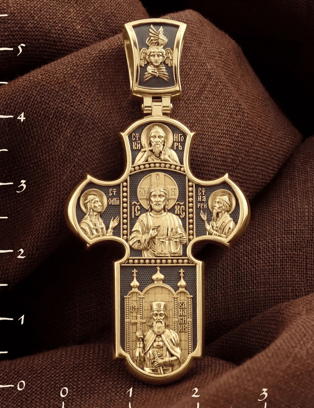Крест из лимонного золота 585 пробы