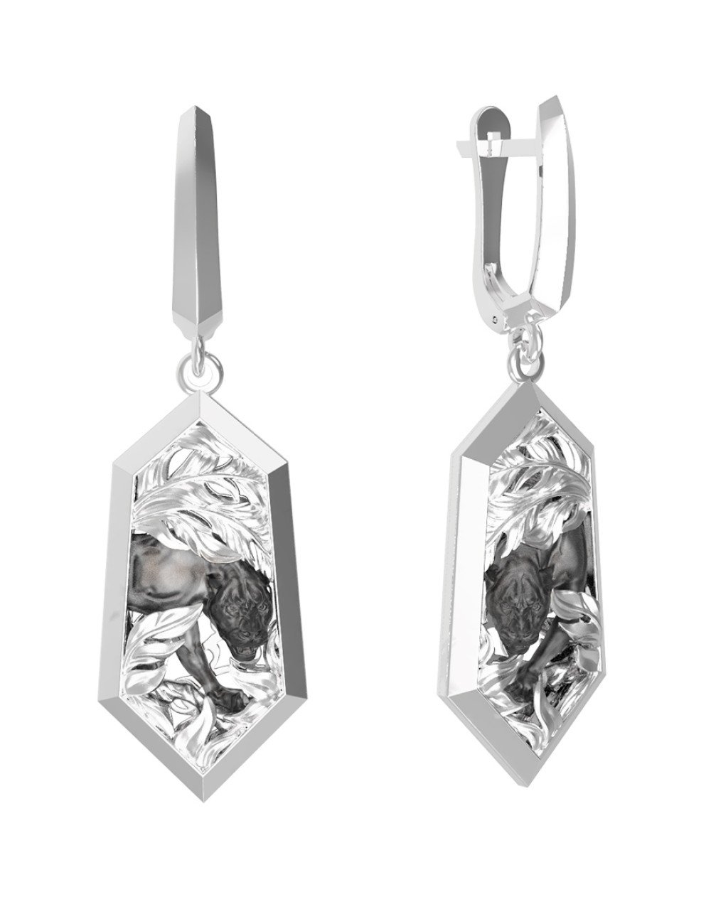 Серьги из белого золота 585 пробы