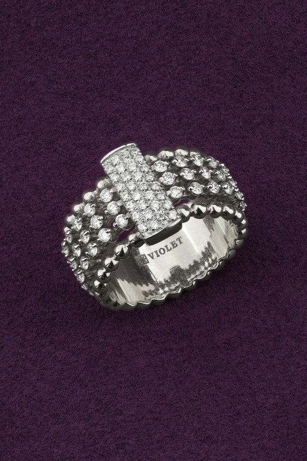 Кольцо из белого золота c бриллиантами