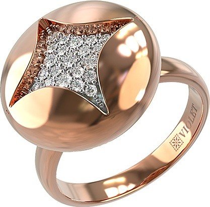 Кольцо из золота 585 пробы c бриллиантами