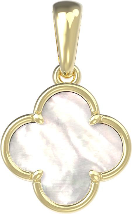 Подвеска из лимонного золота c перламутром