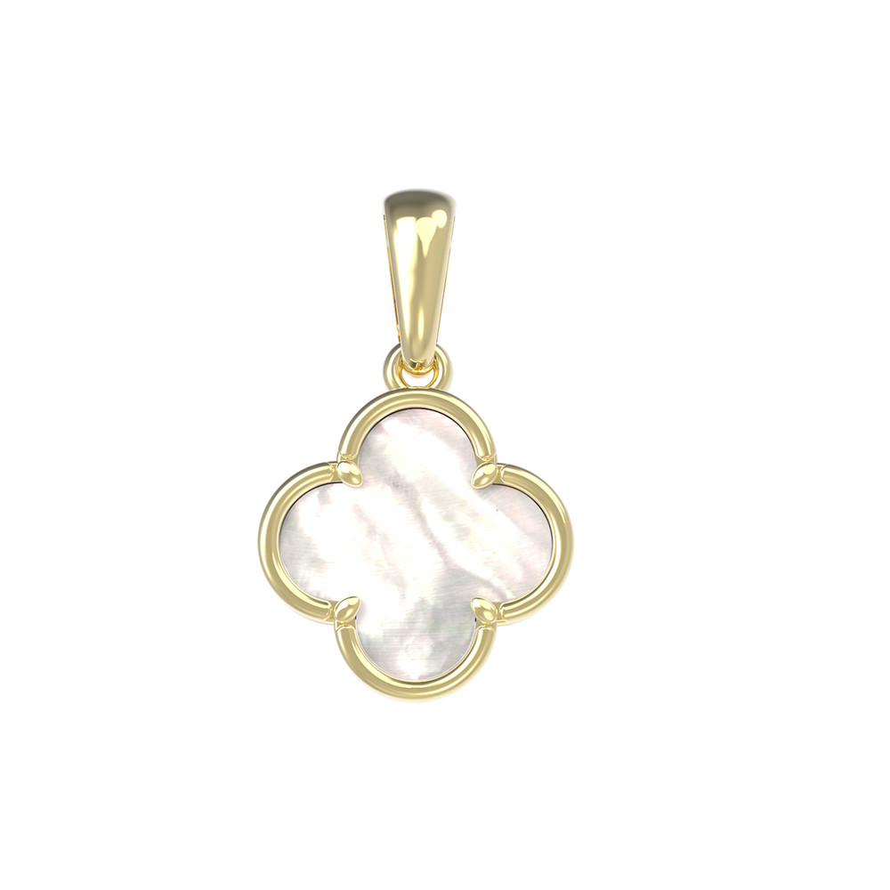 Подвеска из лимонного золота c перламутром
