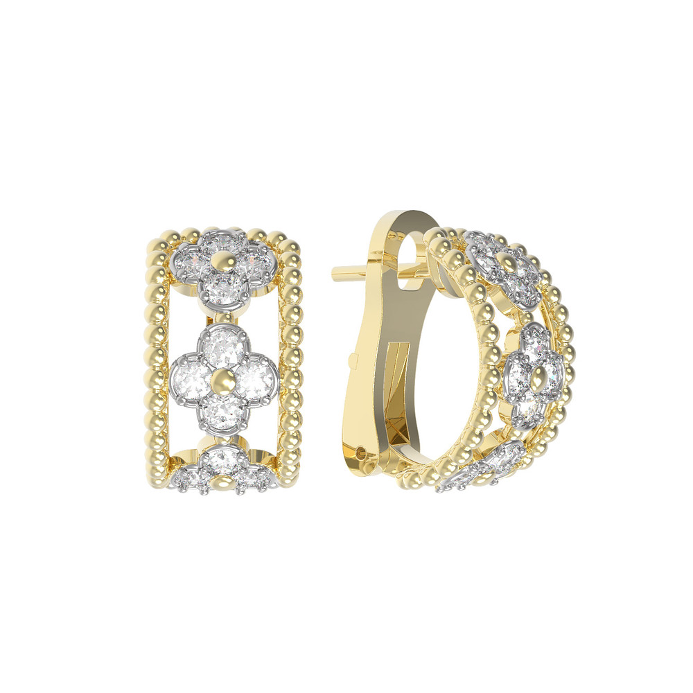 Серьги из лимонного золота c бриллиантами