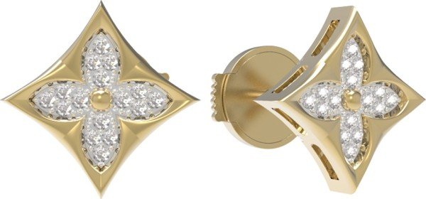 Серьги из лимонного золота c бриллиантами