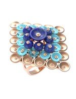 Кольцо из золота 585 пробы c бирюзой и лазуритом
