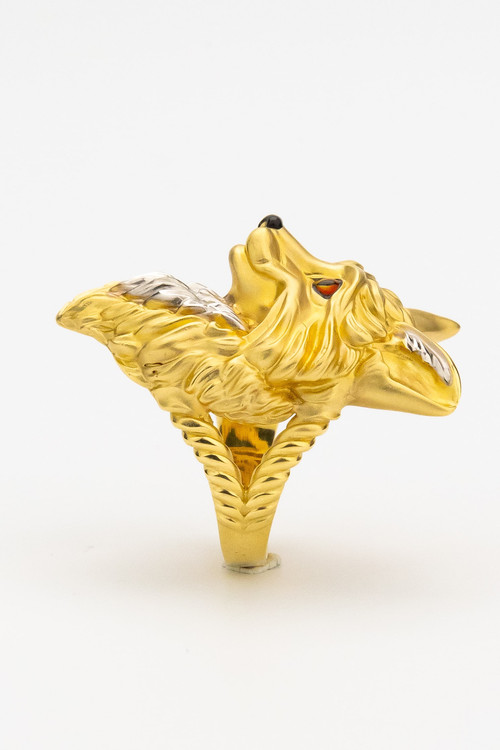 Кольцо из лимонного золота c эмалью