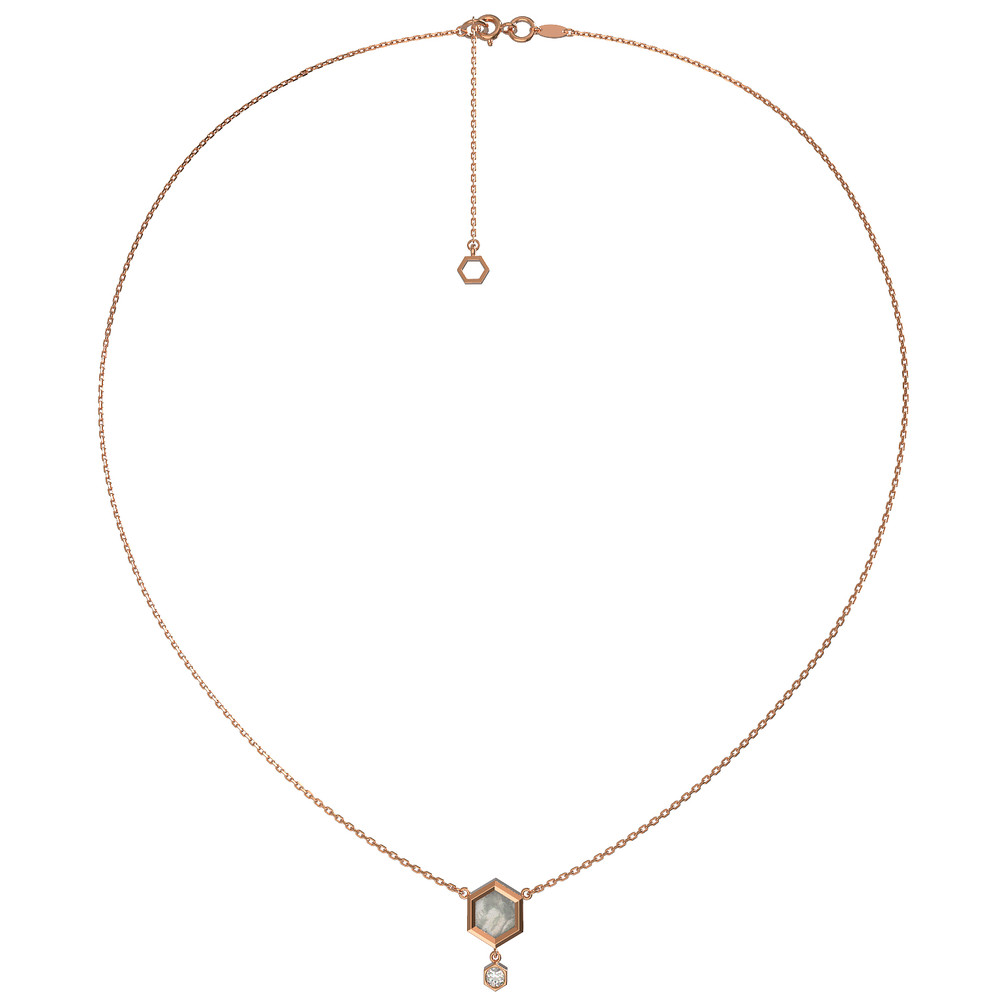 Колье из золота c бриллиантами и перламутром