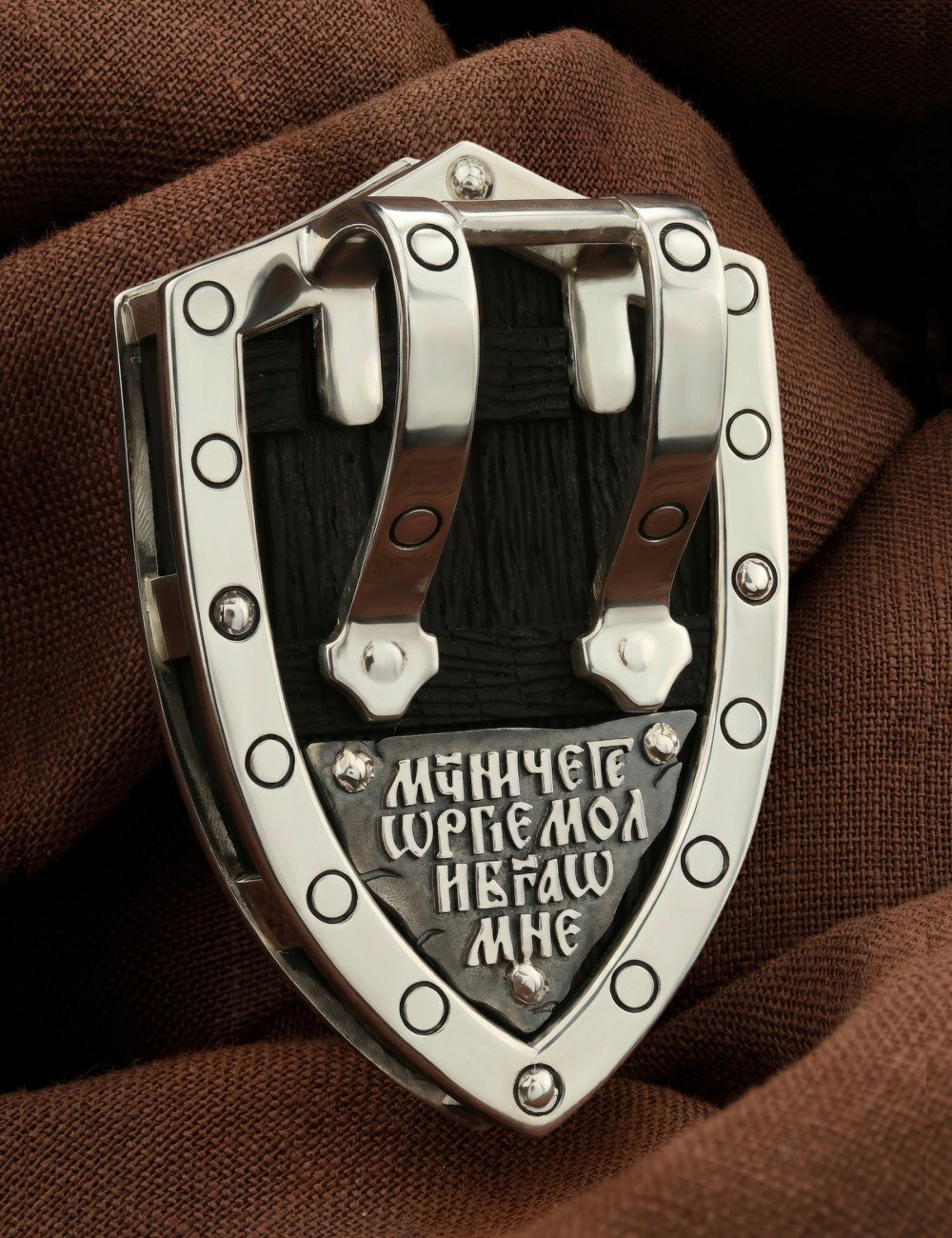 Образок из серебра 925 пробы c эбеновым деревом