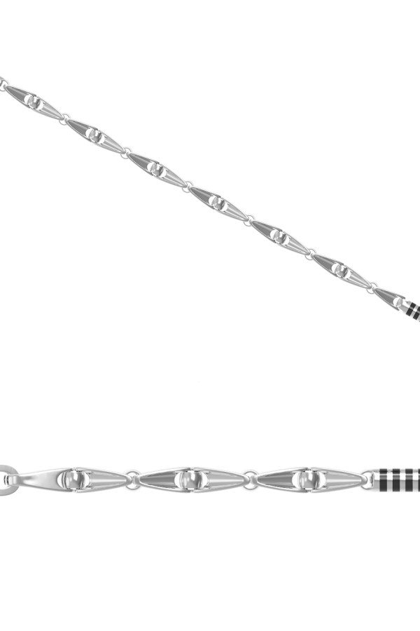 Цепь из белого золота c эмалью