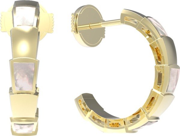 Серьги из лимонного золота c перламутром