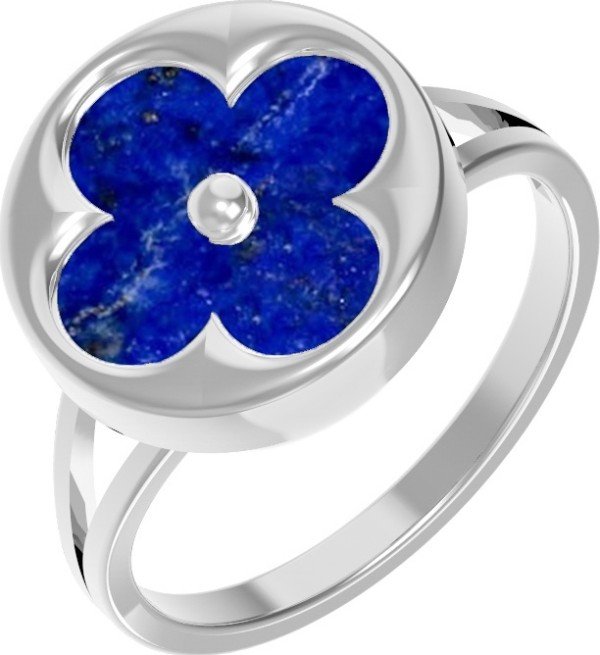 Кольцо из белого золота c лазуритом