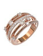 Кольцо из золота 585 пробы c бриллиантами