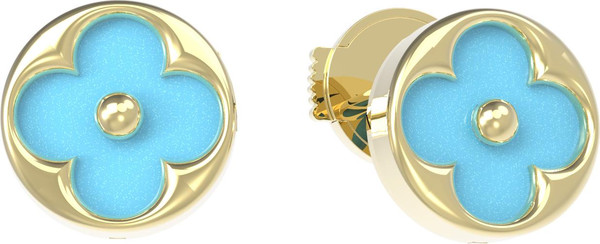 Серьги из лимонного золота c бирюзой