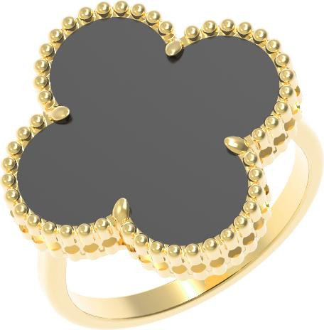 Кольцо из лимонного золота c ониксом