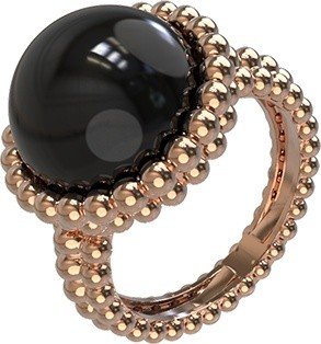 Кольцо из золота 585 пробы c ониксом