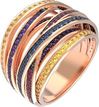 Кольцо из золота 585 пробы c фианитом