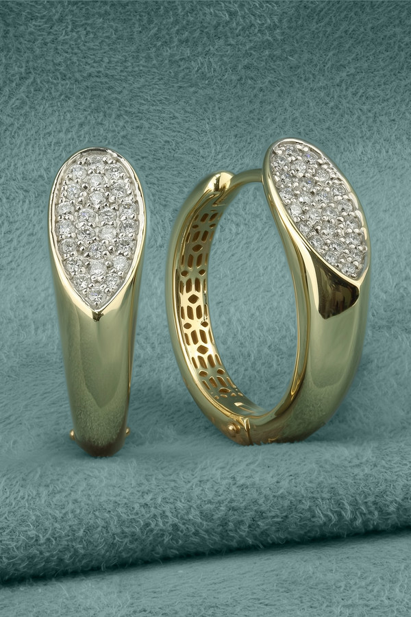 Серьги из лимонного золота c бриллиантами