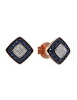 Серьги из золота 585 пробы c бриллиантами и сапфиром