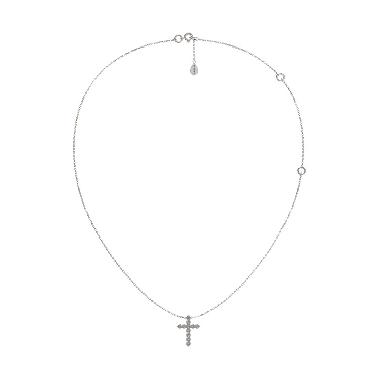 Крест из белого золота c бриллиантами