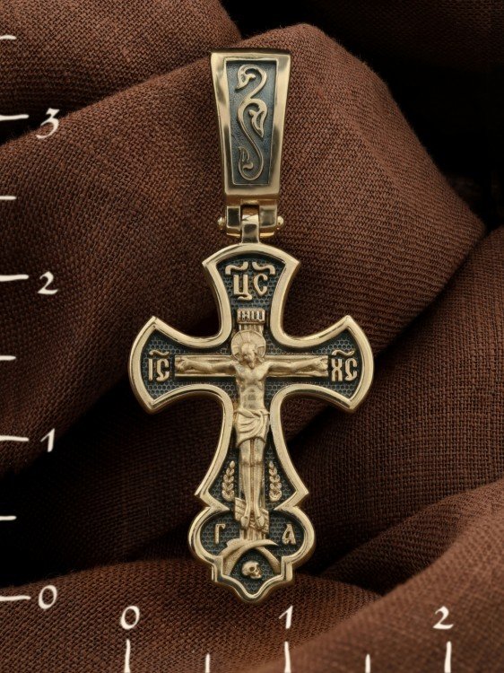 Крест из лимонного золота