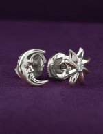 Серьги из белого золота 585 пробы c бриллиантами