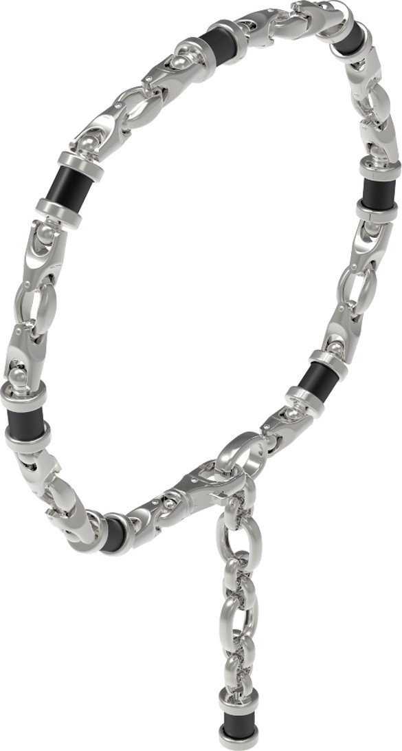 Браслет из белого золота 585 пробы c ониксом