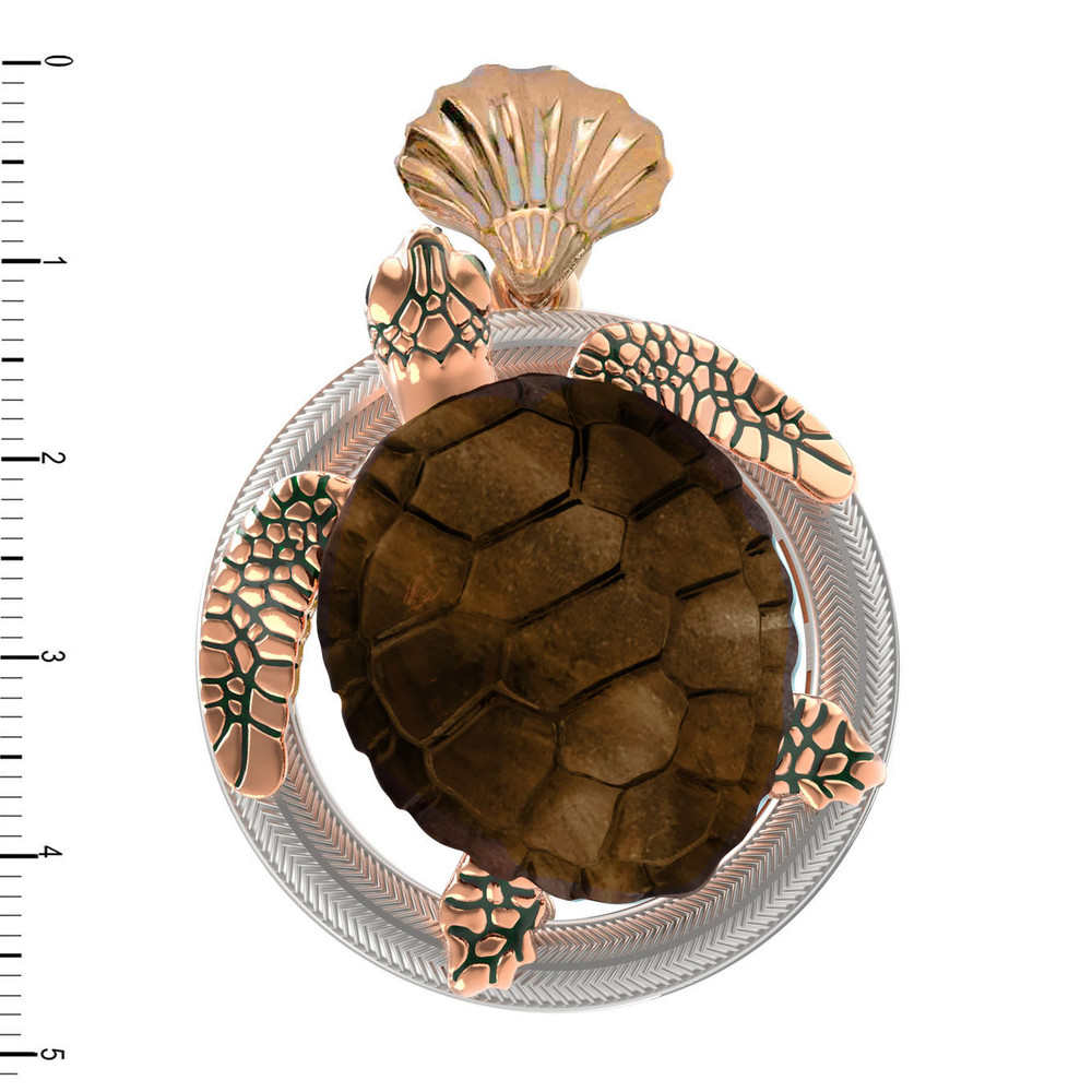 Подвеска из золота c эмалью и железным деревом