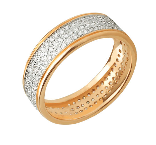 Кольцо из лимонного золота c фианитом