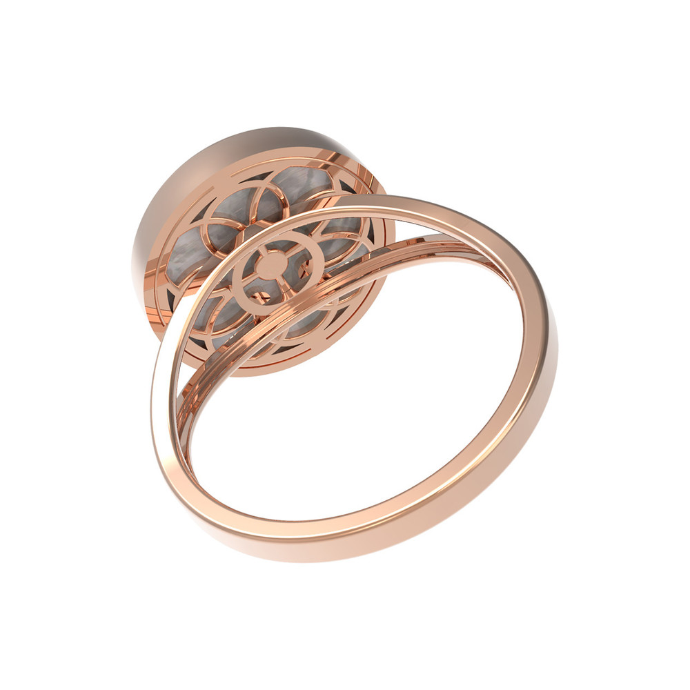 Кольцо из золота c бриллиантами и перламутром