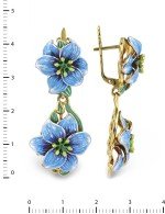Серьги из лимонного золота 585 пробы c эмалью