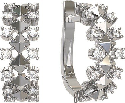 Серьги из белого золота c бриллиантами