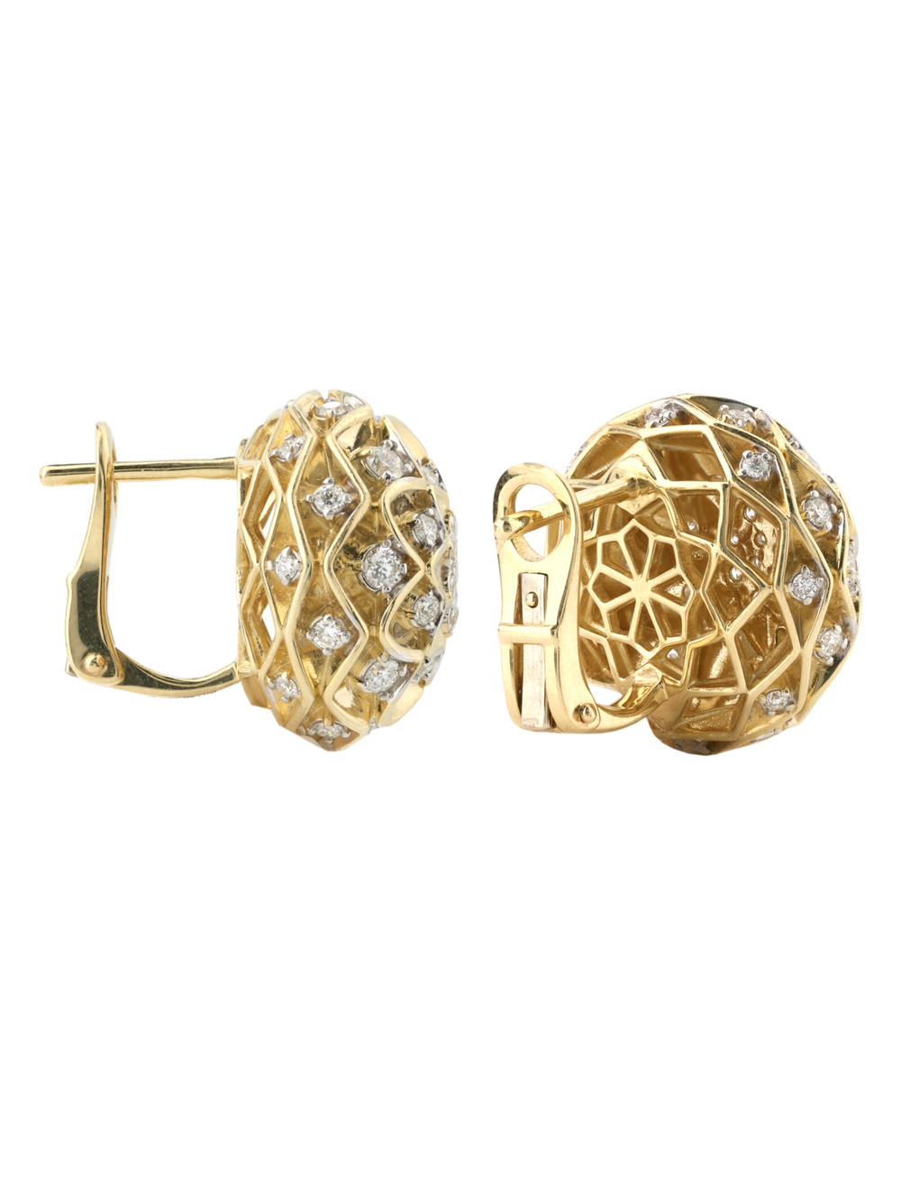 Серьги из лимонного золота c бриллиантами