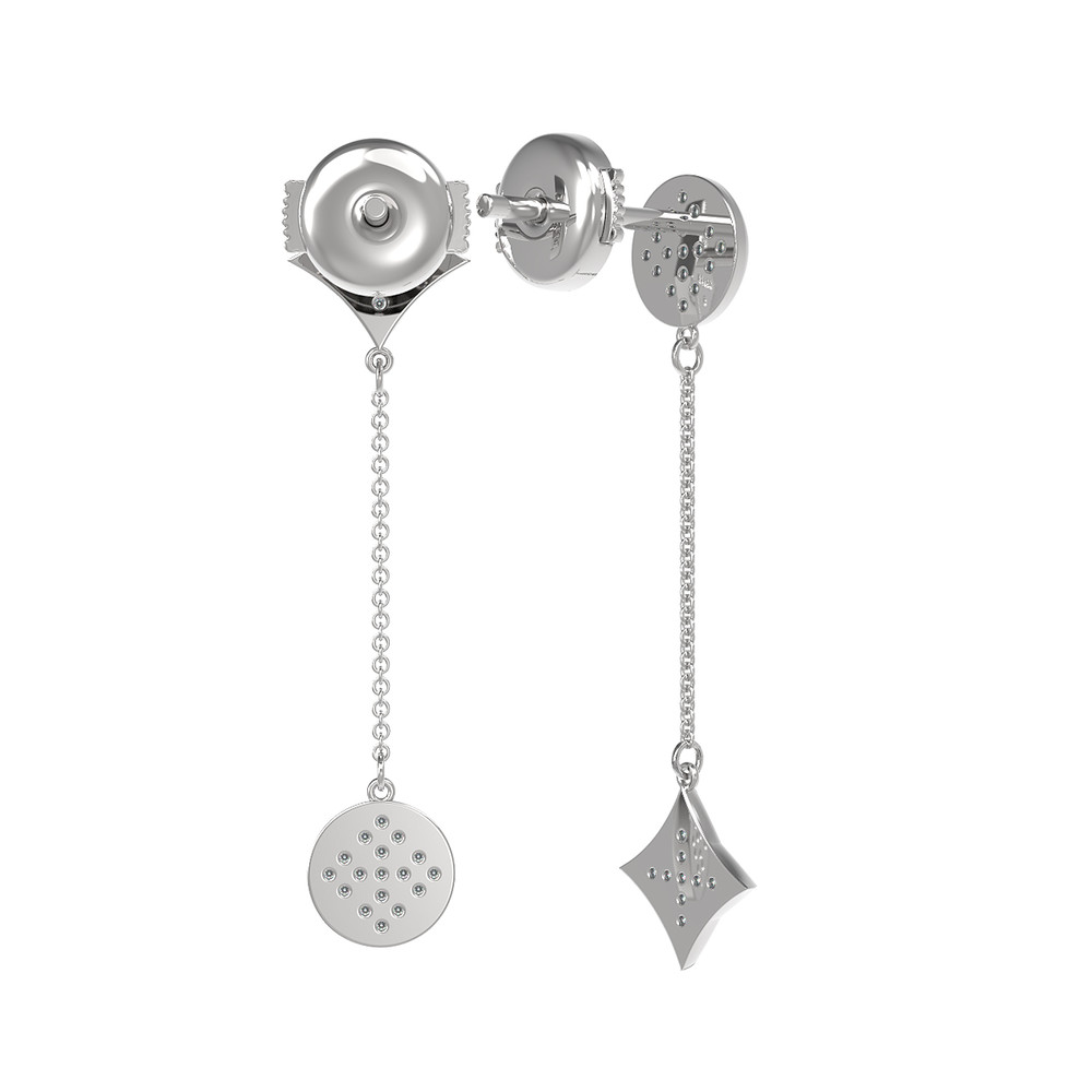 Серьги из белого золота c бриллиантами