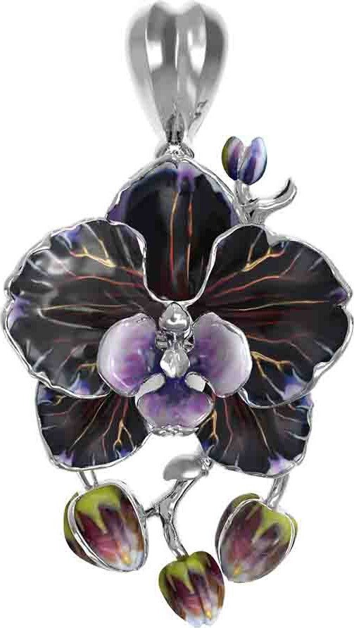 Подвеска из белого золота 585 пробы c эмалью