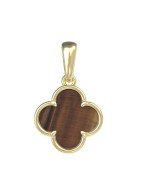 Подвеска из лимонного золота 585 пробы c тигровым глазом
