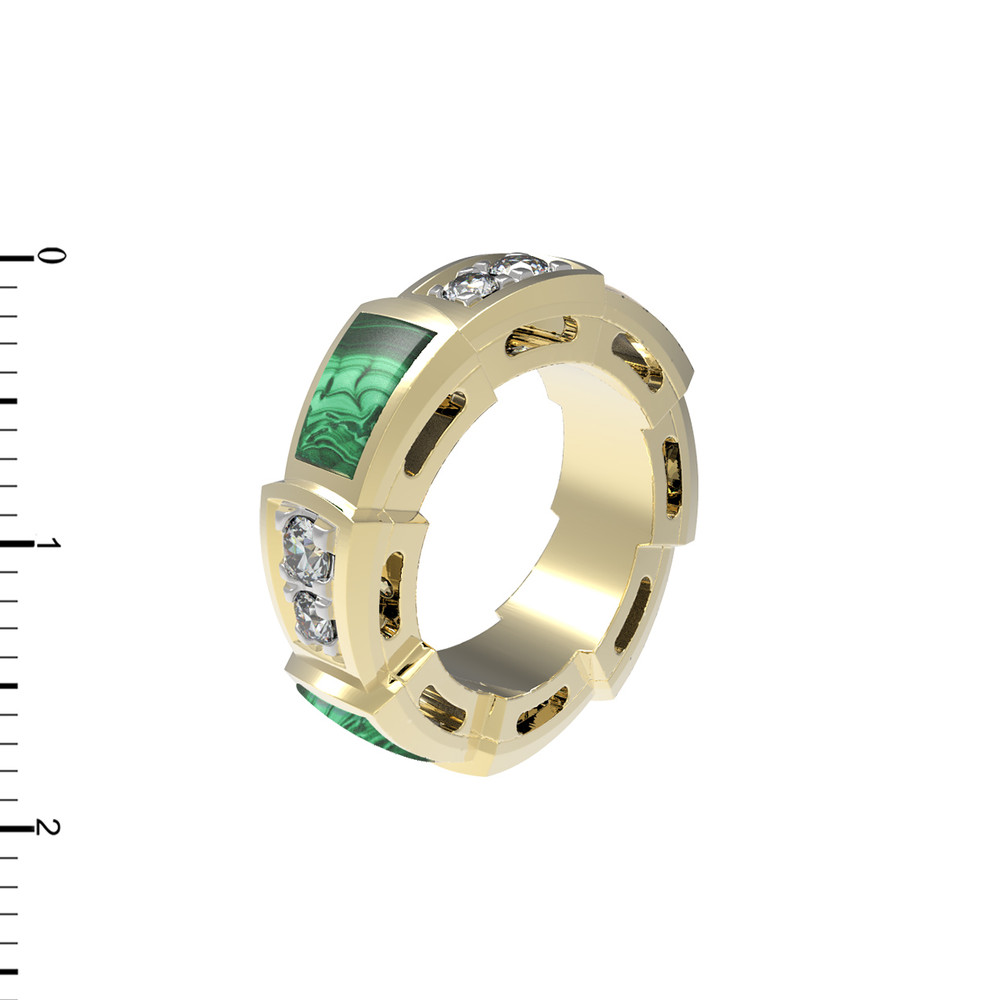 Подвеска из лимонного золота c бриллиантами и малахитом