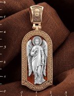 Образок из золота 585 пробы c эмалью
