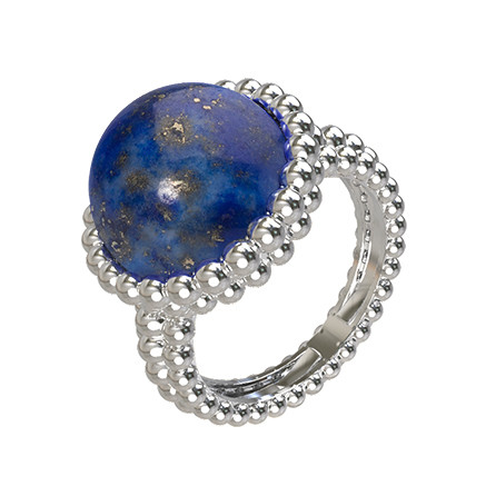 Кольцо из белого золота c лазуритом
