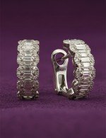 Серьги из белого золота 585 пробы c бриллиантами