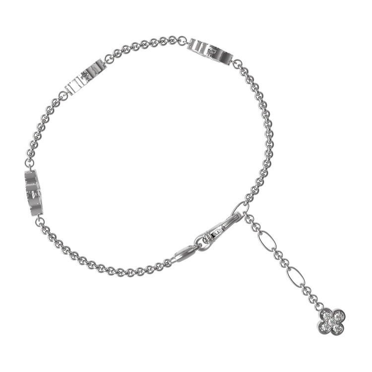 Браслет из белого золота c бриллиантами, лазуритом и перламутром